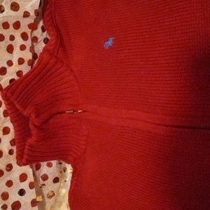 Ralph Lauren zip front cardigan cranberry